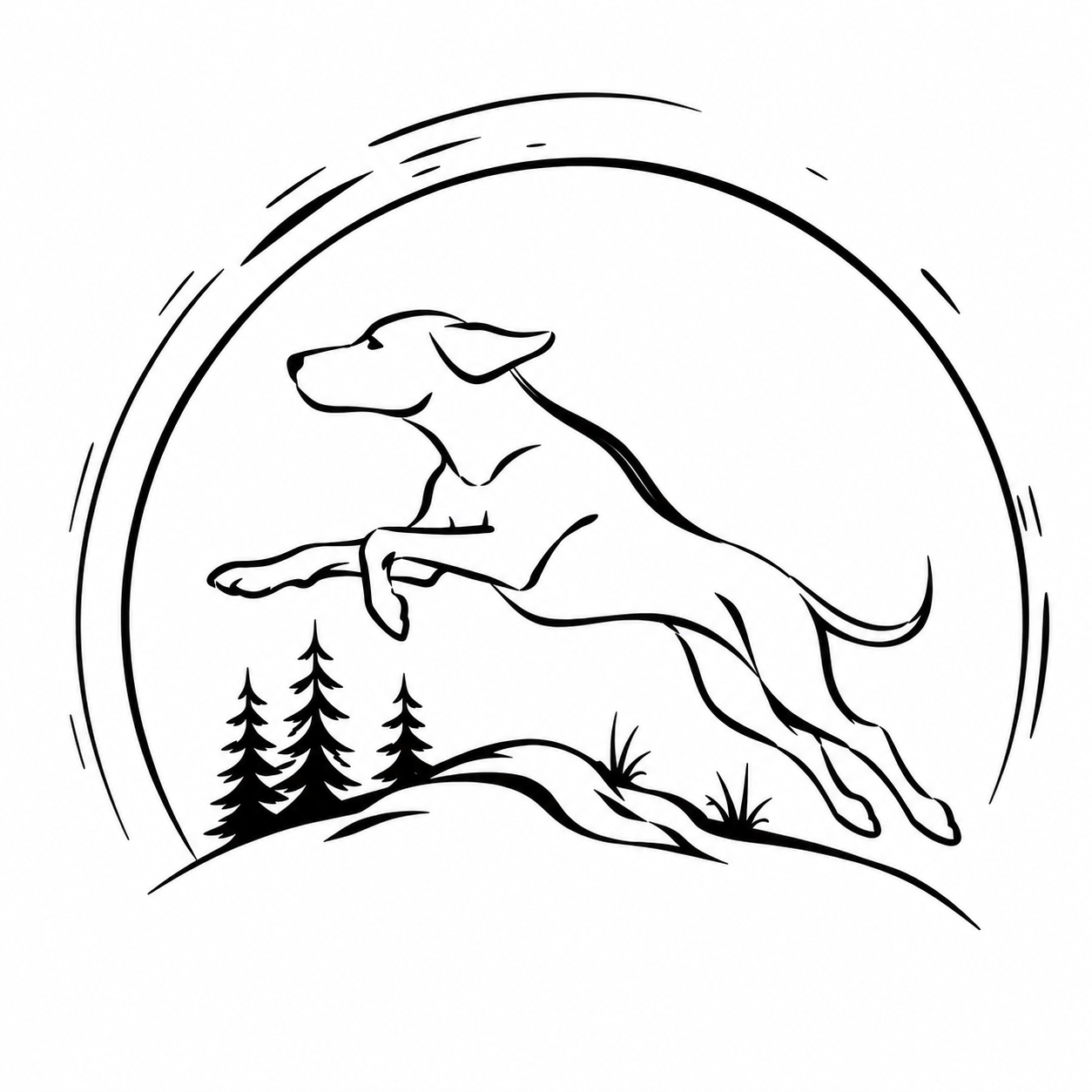 Caniwild Logo mit springendem Ridgeback